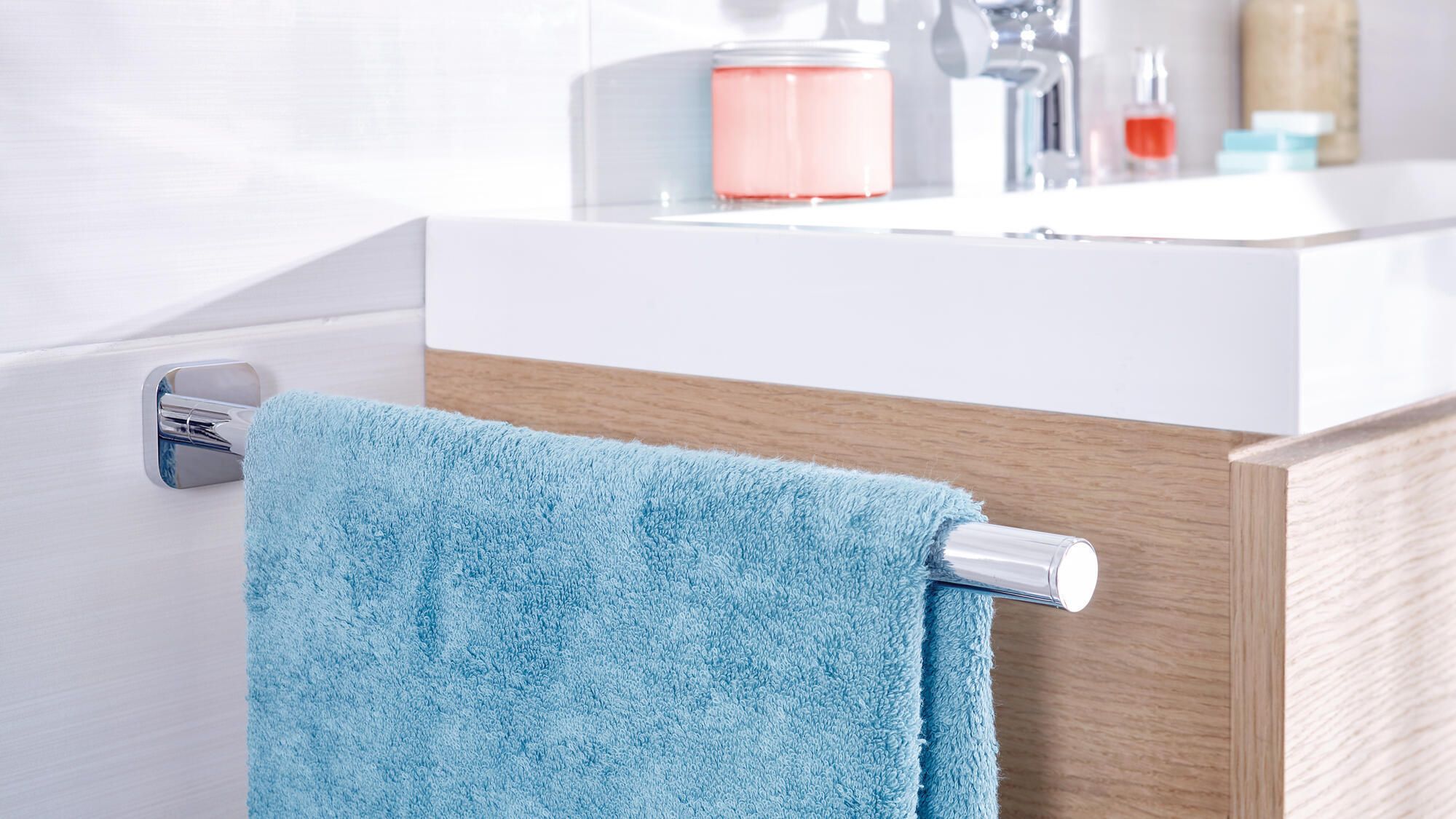 Toallero de pared Elegant cromado brillante 8.5x53.5 cm - 2