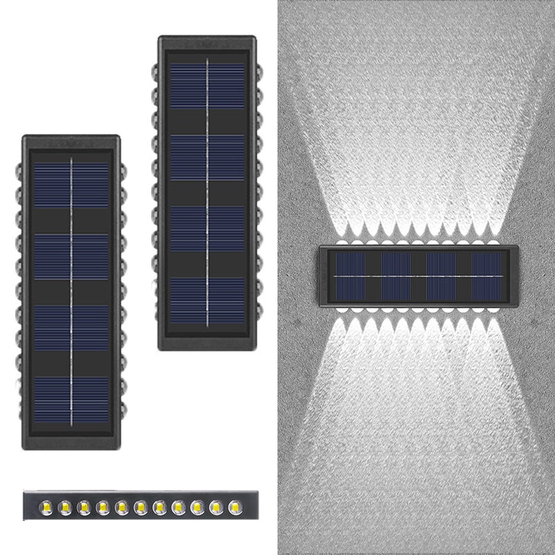 Lampa solarna 22LED, zewnętrzna lampa solarna, wodoodporna IP65, na taras, schody, patio, poręcz, patio (Światło białe - Zestaw 2 szt.)
