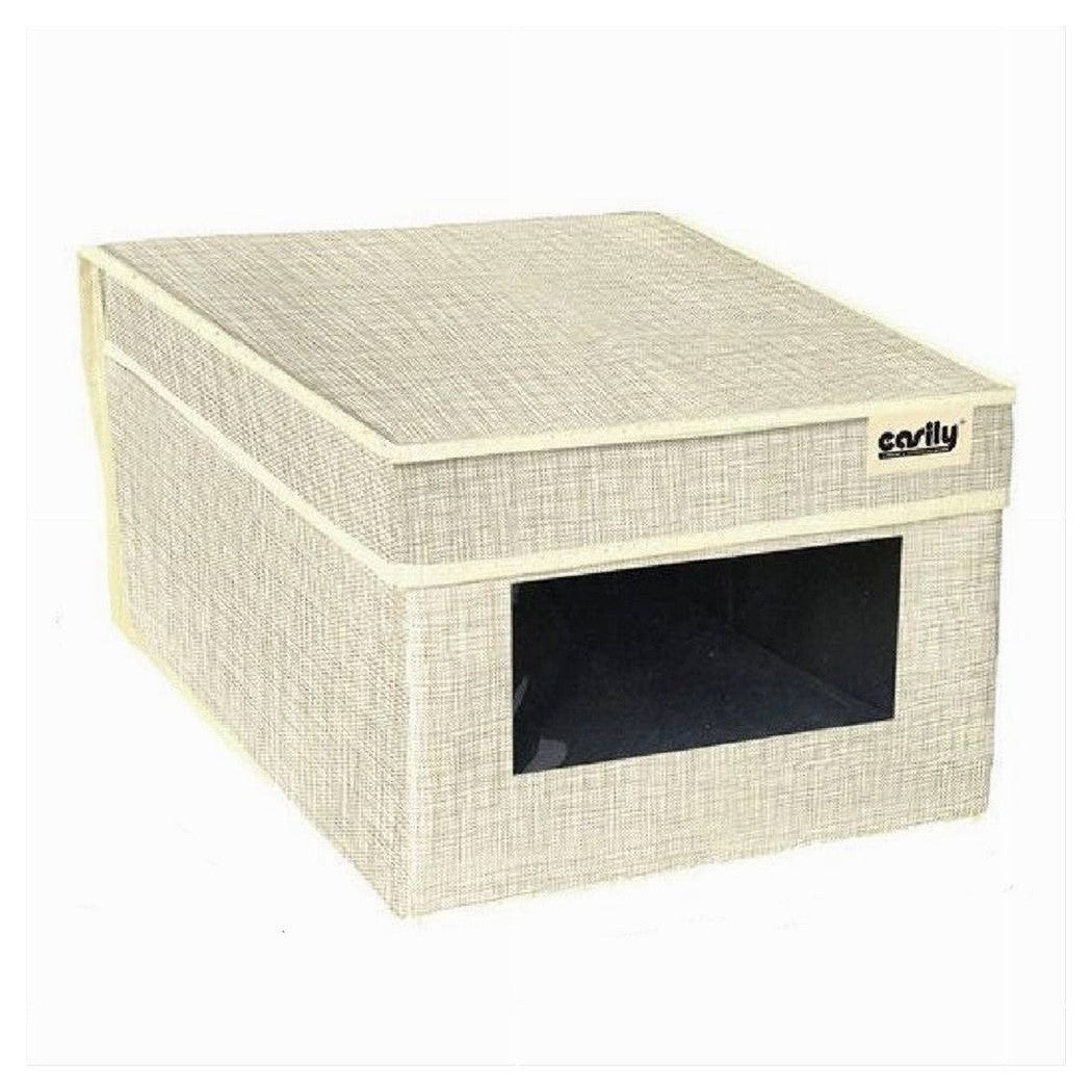 Trade Shop - Scatola Porta Documenti Ufficio Box Organizer Portatutto 25x35x16cm Grigio 69690 - - 5