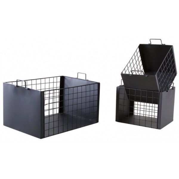 LOT 3 ANCIENS Bacs Ou Caisses De Rangement Industriel En Metal Cm 30 X