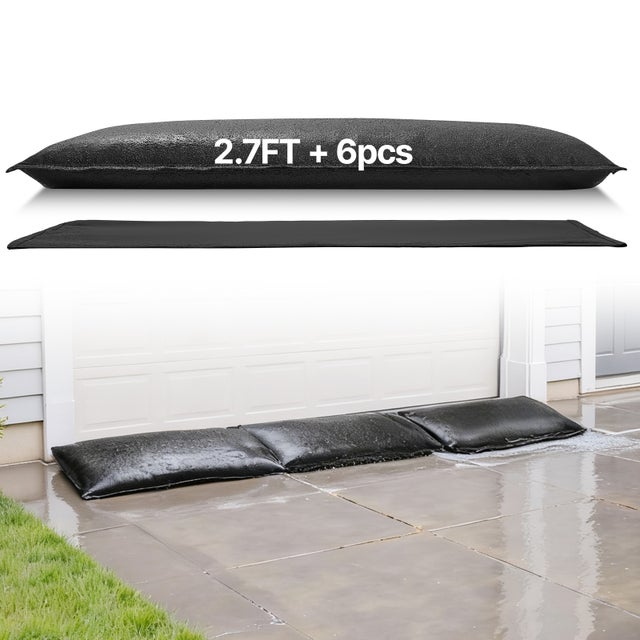 Barrière Anti-inondation VEVOR Activée par l'Eau, 6PCs 83x43 cm, Barrière Absorbante l’Eau Réutilisable, pour Porte, Sous-sol, Garage, Maison