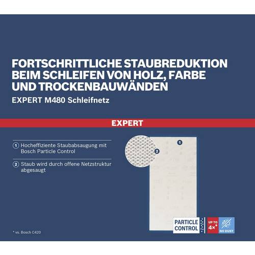 Hoja de lija EXPERT M480 Sanding Net 115 x 107 mm, G 80, 10-pc - 2