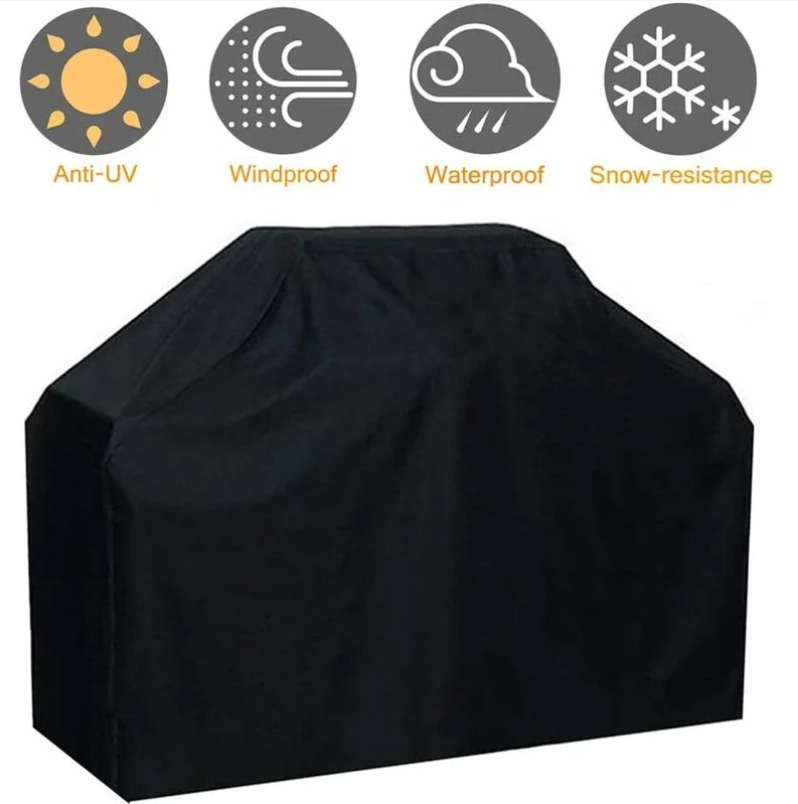 Pokrowiec na grill wykonany z wodoodpornej tkaniny Oxford, wiatro- i anty-UV, odporny na blaknięcie, kompatybilny z Weber, Brinkmann, 145x61x117 cm