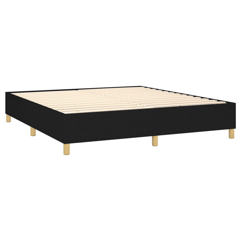 Maison Exclusive - Sommier à lattes de lit matelas et LED Noir 180x200 cm Tissu - 5