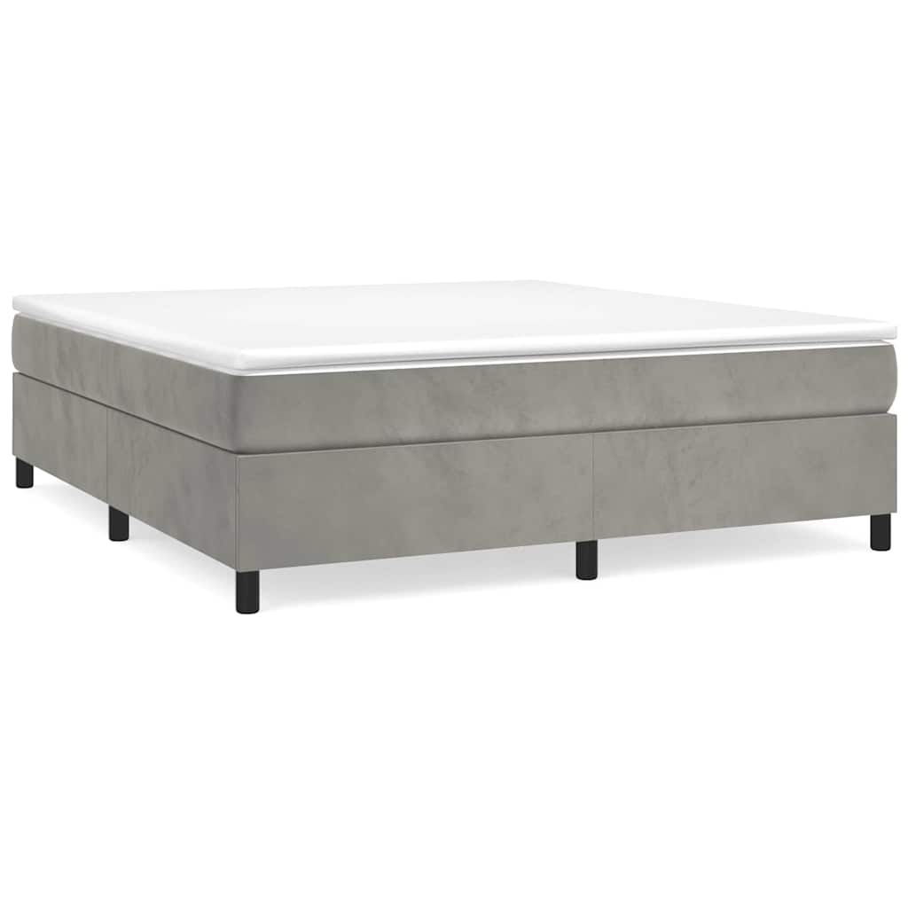 Cadre de lit sans matelas velours gris clair 200x200 cm - 2