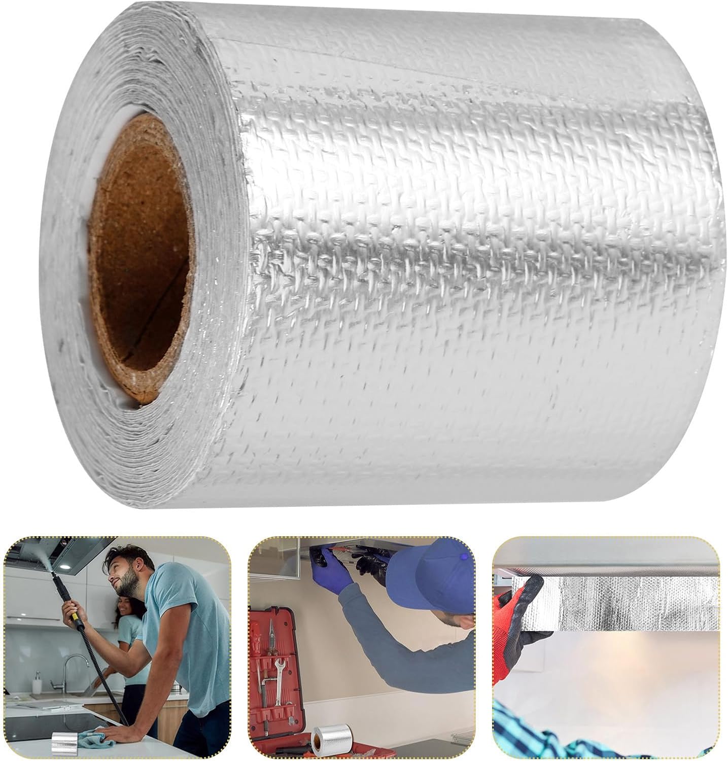 Ruban Adhésif Thermique En Aluminium Argenté Haute Température, Isolant Pour Conduits De Ventilation, Évacuation Et Hottes - 5