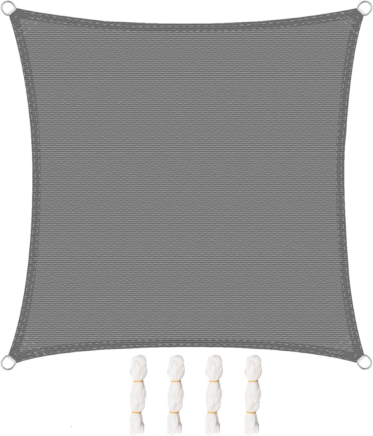 Prostokątny żagiel zacieniający, chroniona przed promieniowaniem UV markiza do zewnętrznych ogrodów tarasowych, 3m x 3m, szary