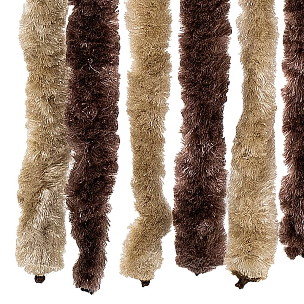 Moustiquaire | Rideau anti-moustique Beige et marron clair 100x220 cm Chenille CFW54278 - 5