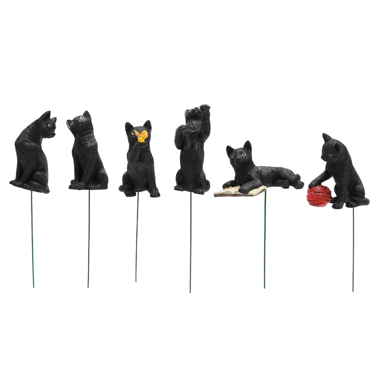 Statuetta Gatto Nero In Resina - Scultura Decorativa Con Occhi Ambra - Design Elegante Per Casa E Ufficio