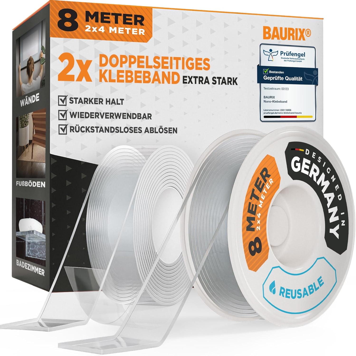 BAURIX Nano Tape Double Face 4 M Ruban Adh sif Extra Fort baurix-nano-tape-double-face-4-m-ruban-adh-sif-extra-fort