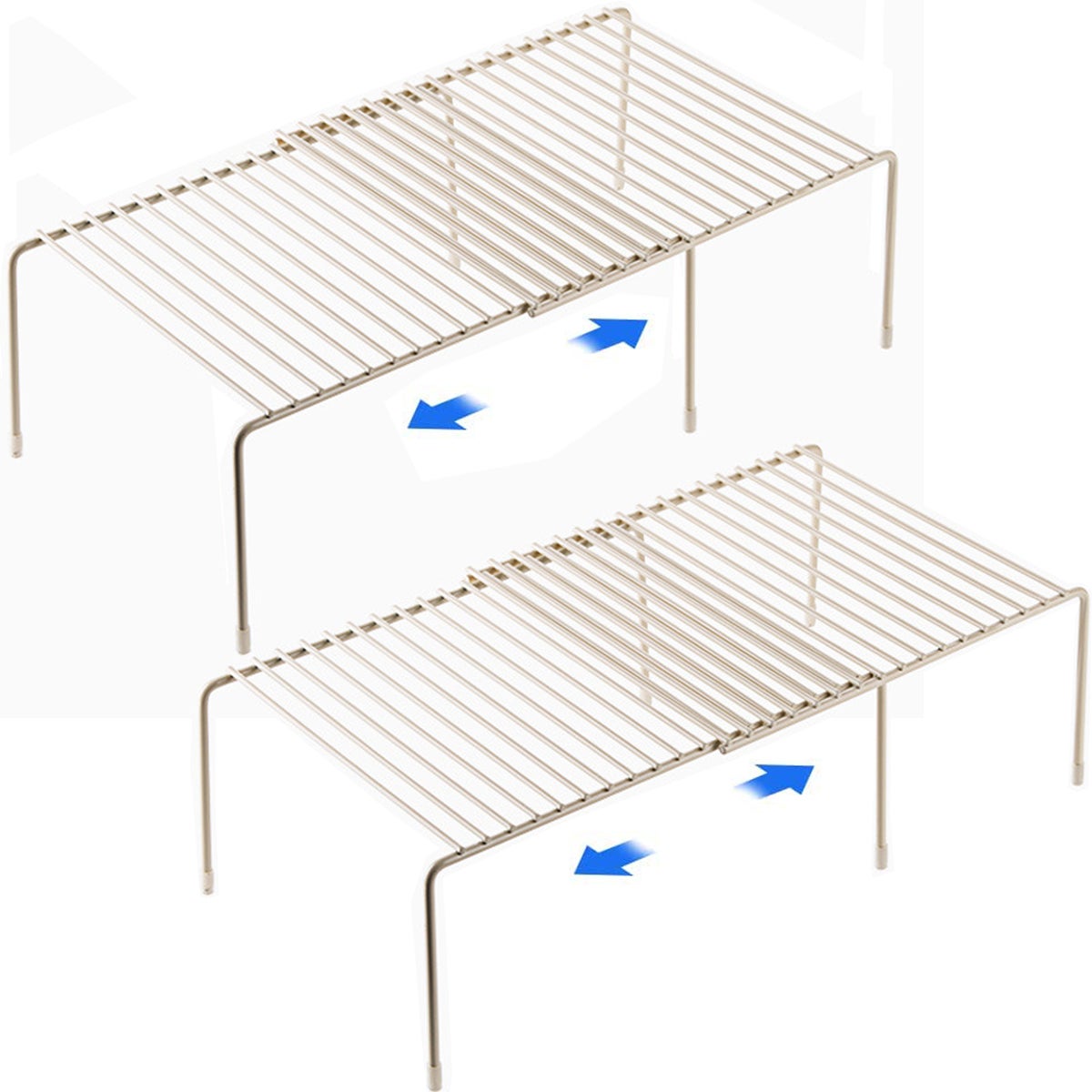 2pcs étagère de rack de rangement extensible, armoire réglable en métal ...