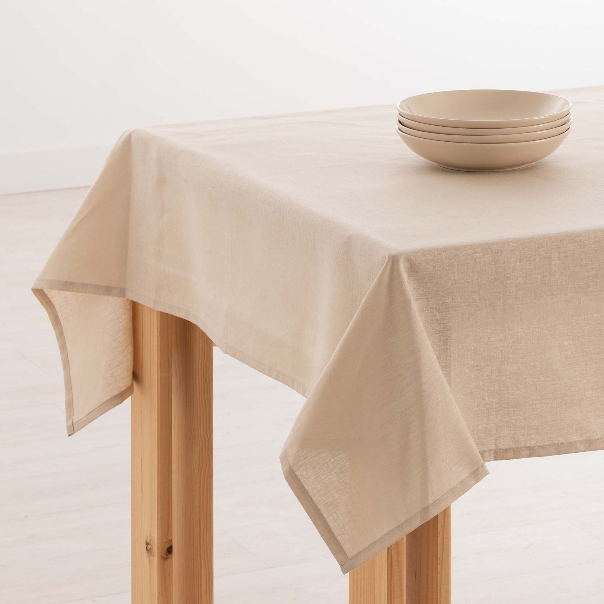 AmeliaHome Tovaglia Effetto Loto Idrorepellente – Poliestere, Design Vesta, Azzurro Gaia, Rotonda 150x150 Cm