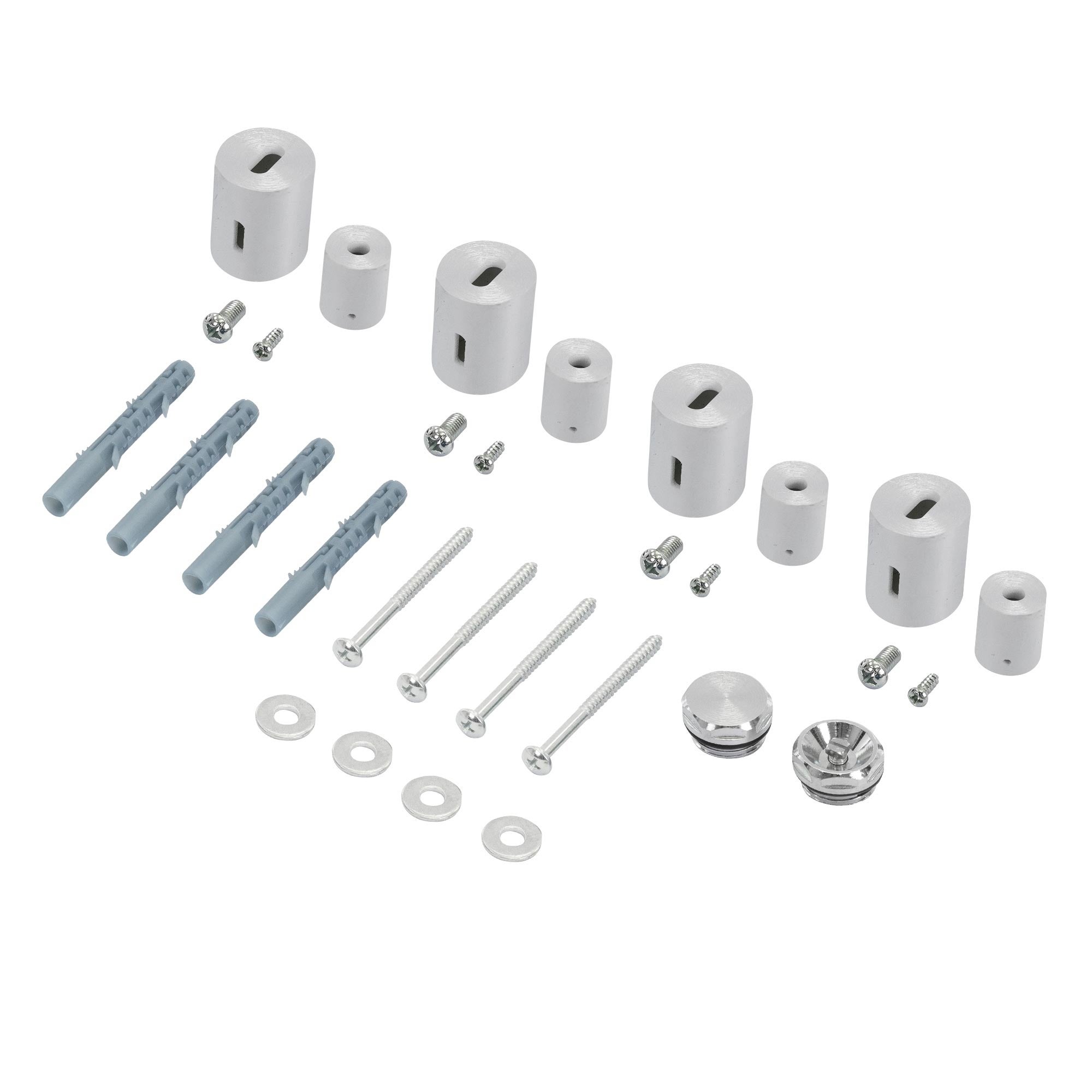 Wspornik montazowy LuxeBath do grzejników dekoracyjnych, chrom, do modeli prostych, material montazowy, zestaw montazowy, zestaw montazowy, akcesoria