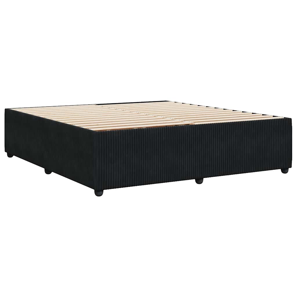 Cadre de lit sans matelas noir 200 x 200 cm en velours - 6