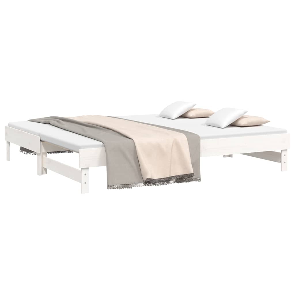 Lit coulissant sans matelas blanc 2 x (80 x 200) cm - 3