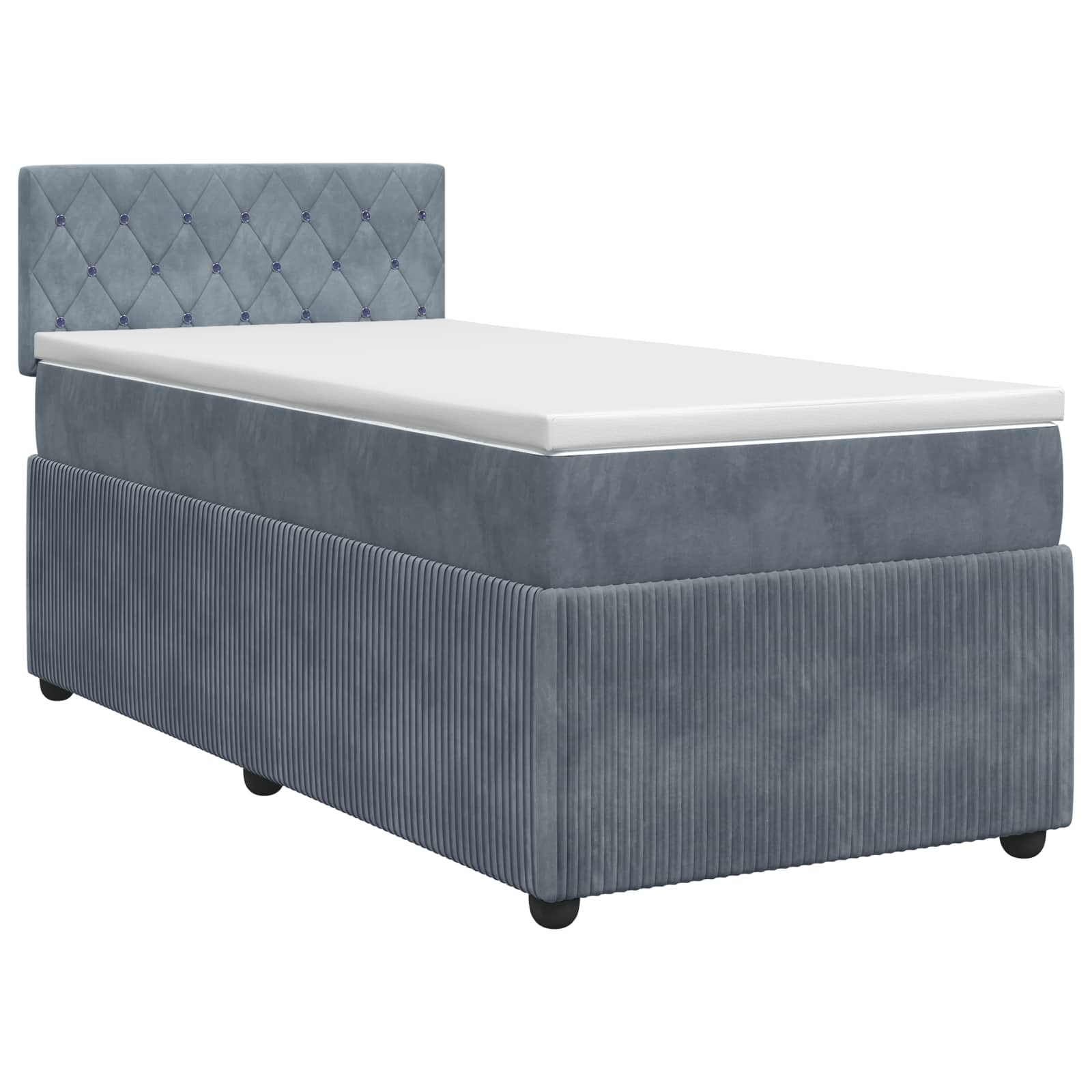Cama box spring con colchón Gris oscuro 90 x 200 cm Terciopelo | Leroy ...