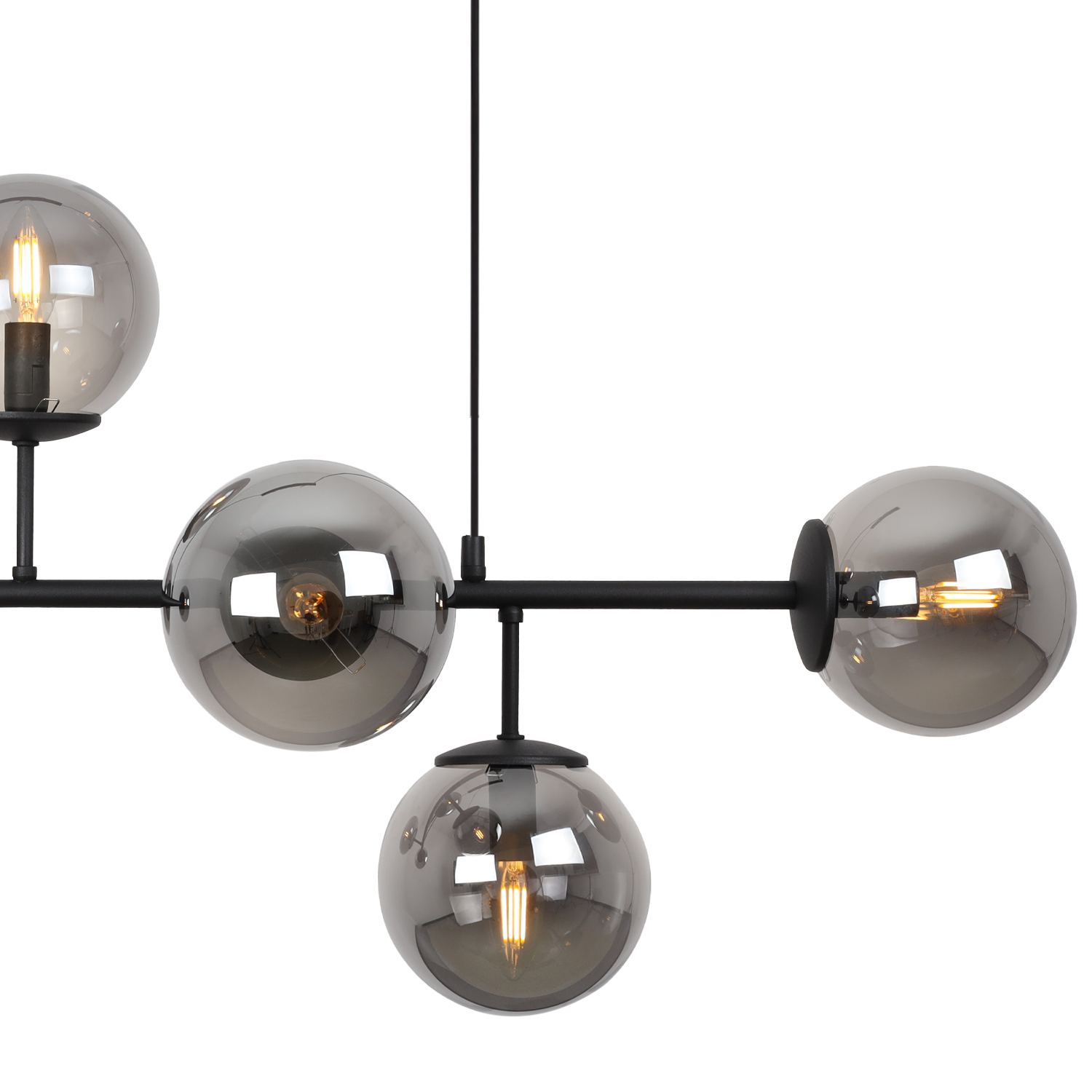 Lampa sufitowa wisząca Siena czarna glamour 6xE14 klosz kula grafit Light Home LH - 2