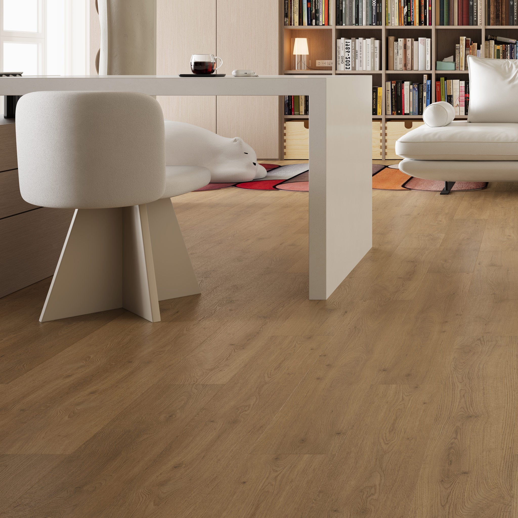 FLOOREVER - Lame PVC clipsable forte - Sous-couche intégrée - 30 Clic Rigid - Épaisseur 5 mm - Chêne miel - 5