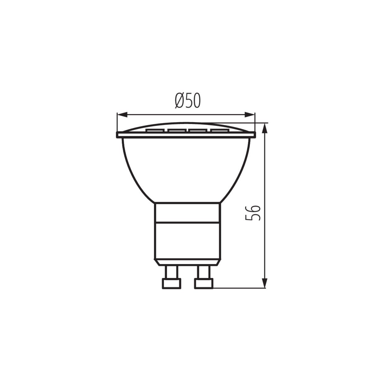 Ampoule LED GU10 6W – Spot Blanc Chaud – 520lm – 100° – 50mm - 2