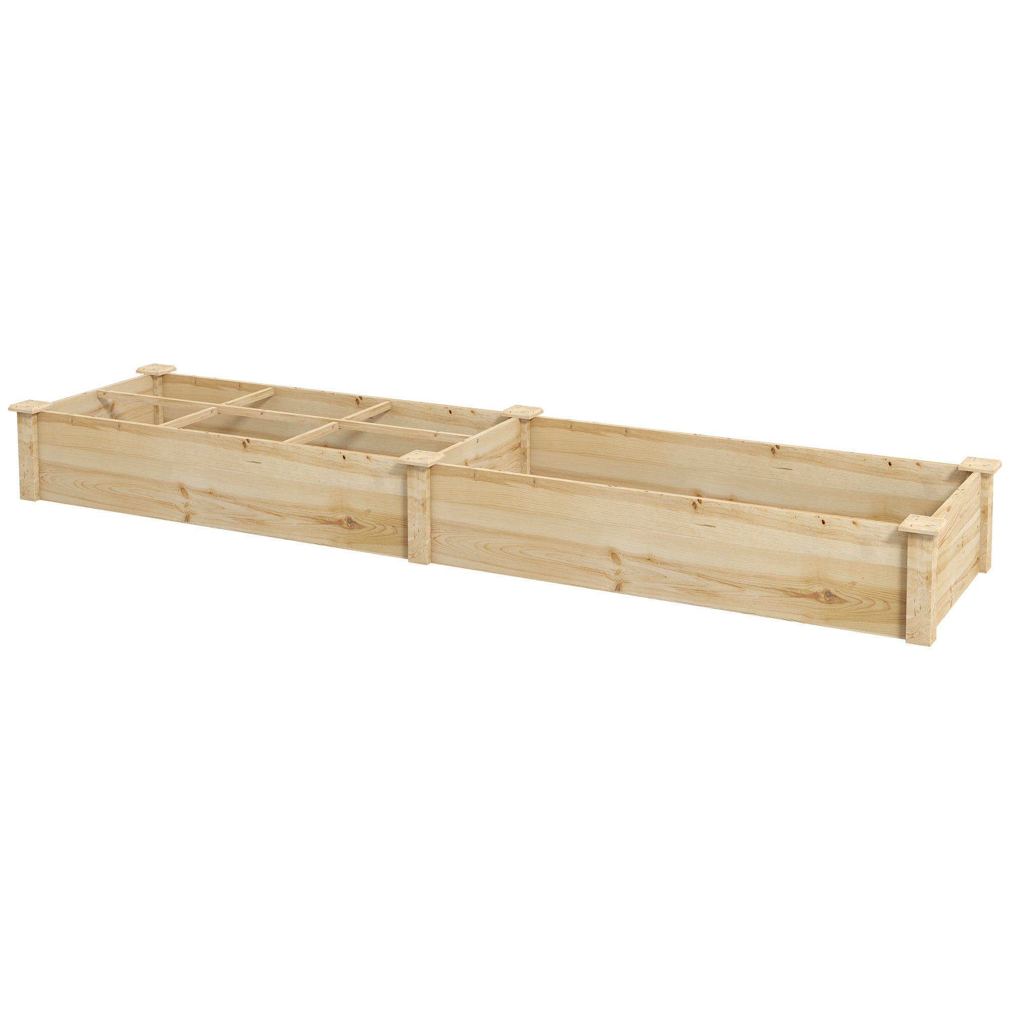 Letto Orto Rialzato Outsunny Con Traliccio - Fioriera Legno Abete 222x63x132cm Per Piante Rampicanti - Foto 9