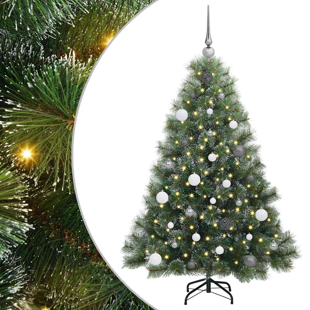 Sztuczna choinka z 150 diodami LED Zielony 150 cm PE i PVC