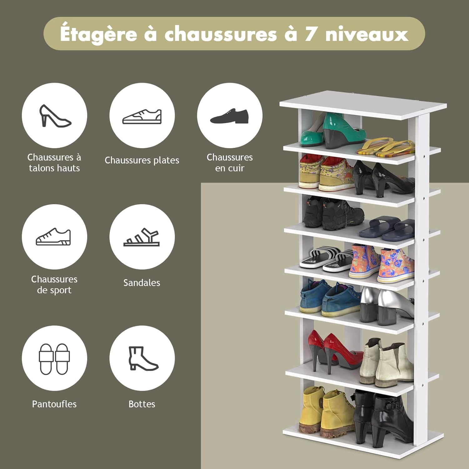 Scarpiera A 10 Livelli In Plastica E Ferro - Organizer Salvaspazio, Multifunzione, Regolabile, Per Ingresso, Corridoio E Camera Da Letto