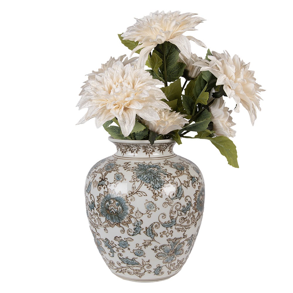 Clayre & Eef Vase Ø 22x25 cm Blanc Bleu - 2