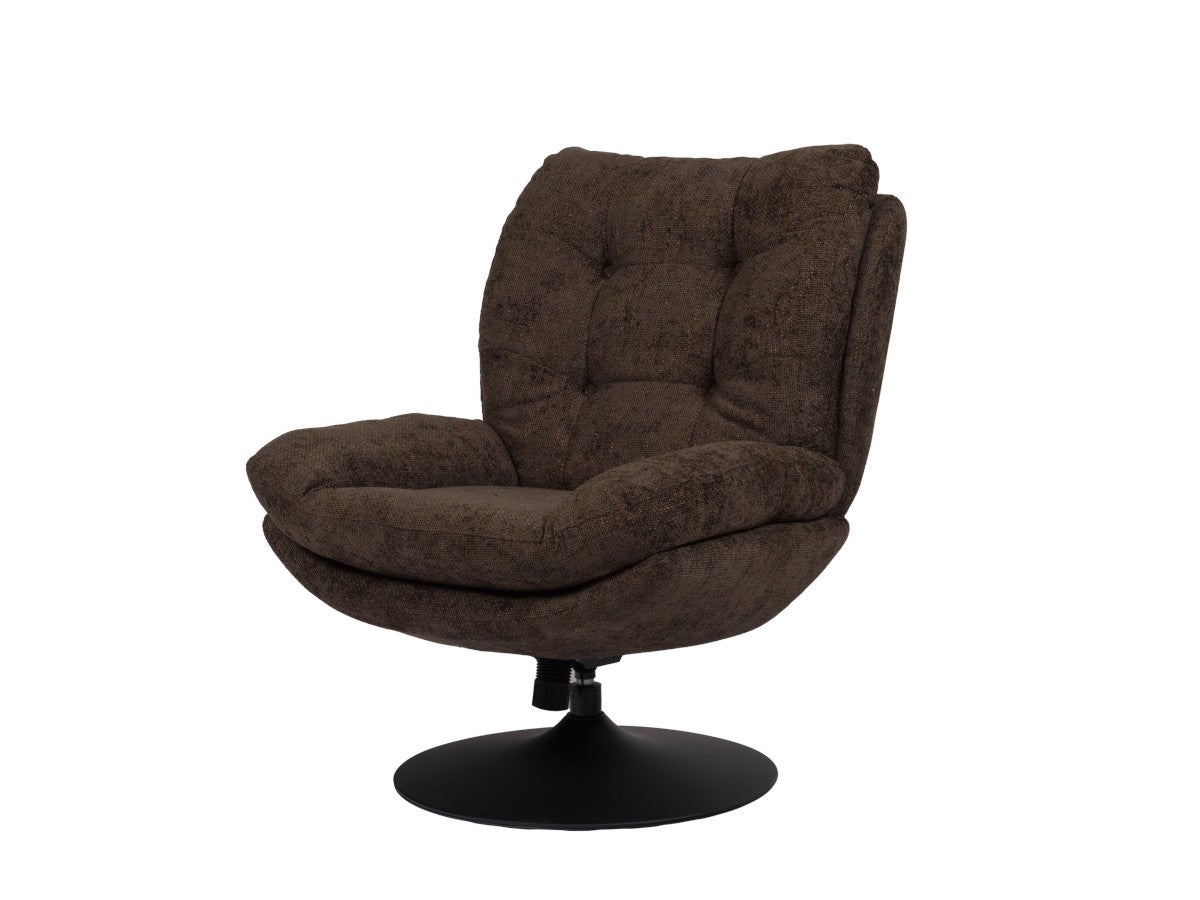Fauteuil lounge pivotant avec pied métal noir