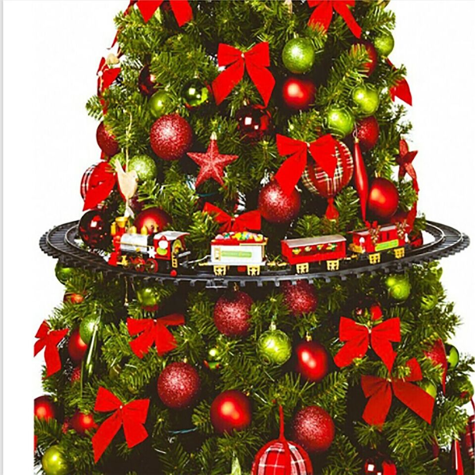 TRAIN ÉLECTRIQUE AVEC LUMIÈRES ET SONS, FIXABLE AU SAPIN DE NOËL, DIAMÈTRE 89 CM - 4