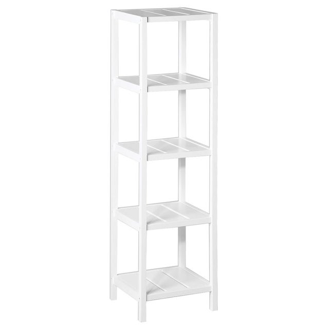 Estantería de pie de madera laminada blanca con 5 baldas de 37x33x140 cm CasaSelección