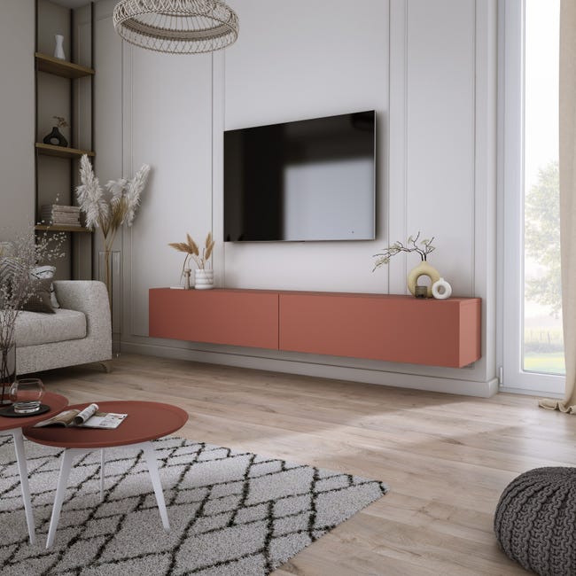 Mobile TV Rosso Mattone, 200 (2 x 100) x 34 x 32 cm Leroy Merlin