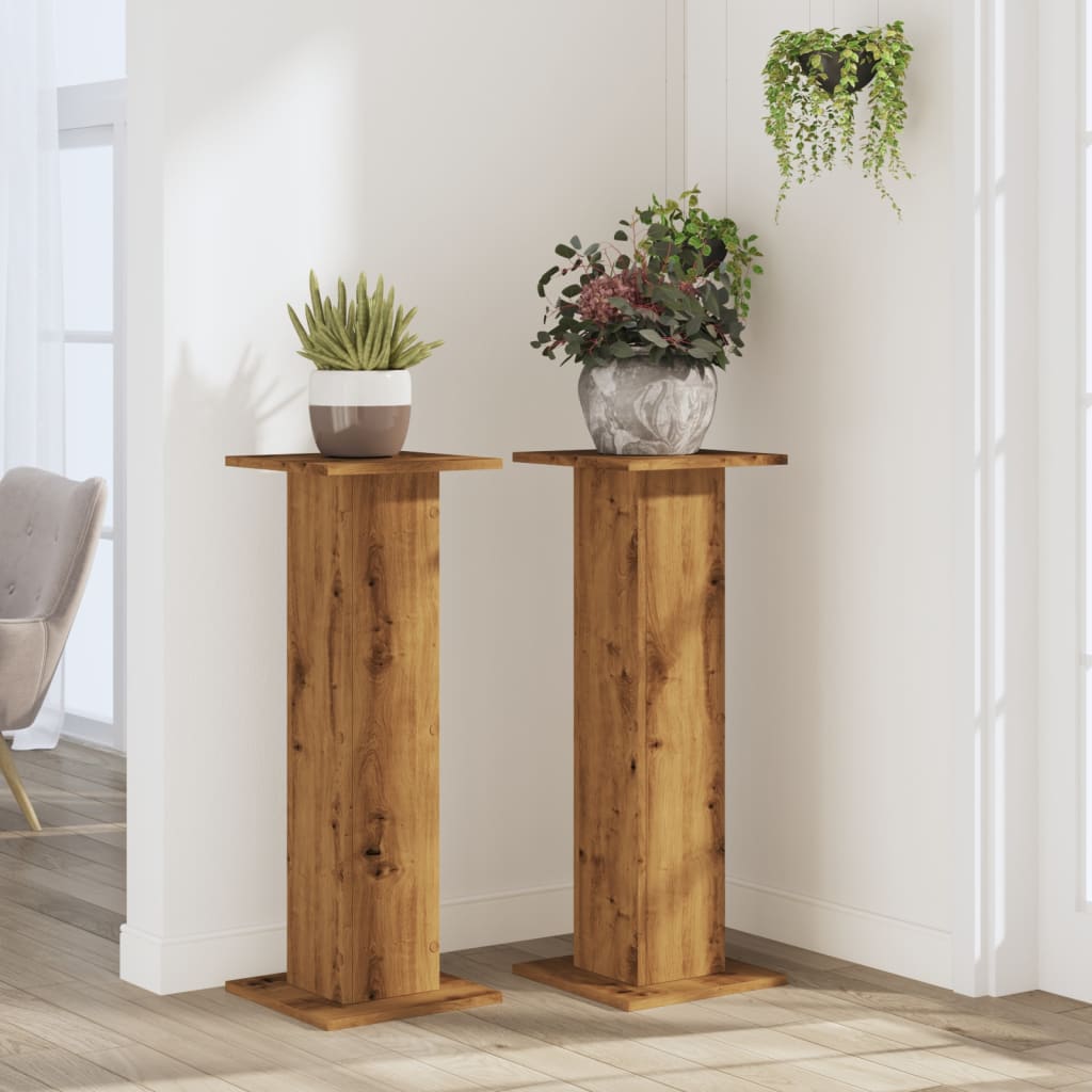 Jardinière | Supports pour plantes 2 pcs chêne artisanal bois d'ingénierie CFW26992 - 3
