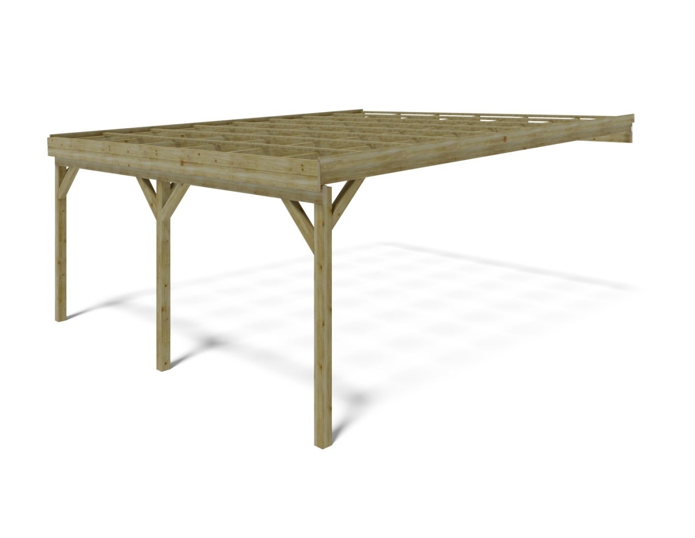 Carport Wiata garażowa ALTANKA 5,80x5,06 m - 29 m2 - montowany do ściany budynku, drewniana, CAR23, 1szt.