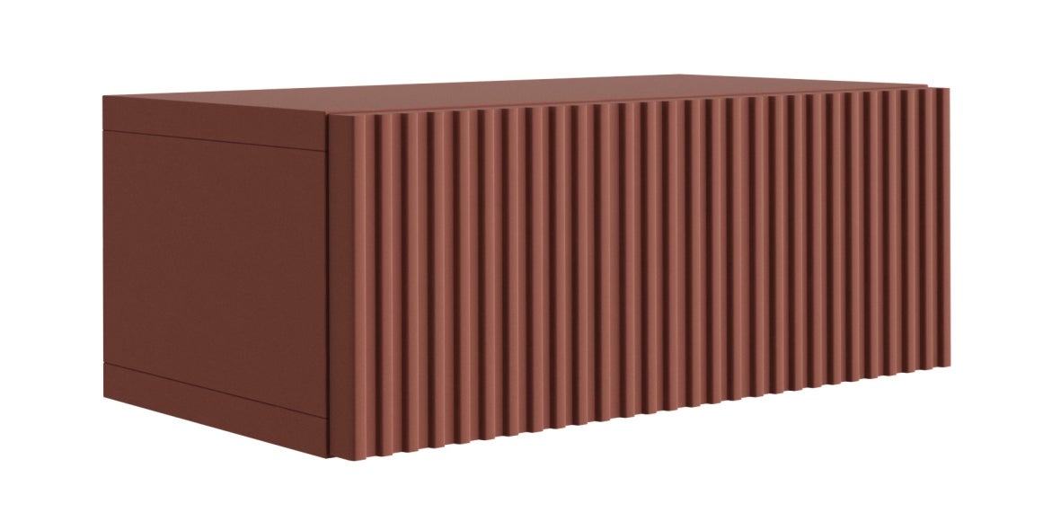 Szafka nocna – front ryflowany, cegła, 40 x 20 x 16 cm, 40 x 20 x 16 cm