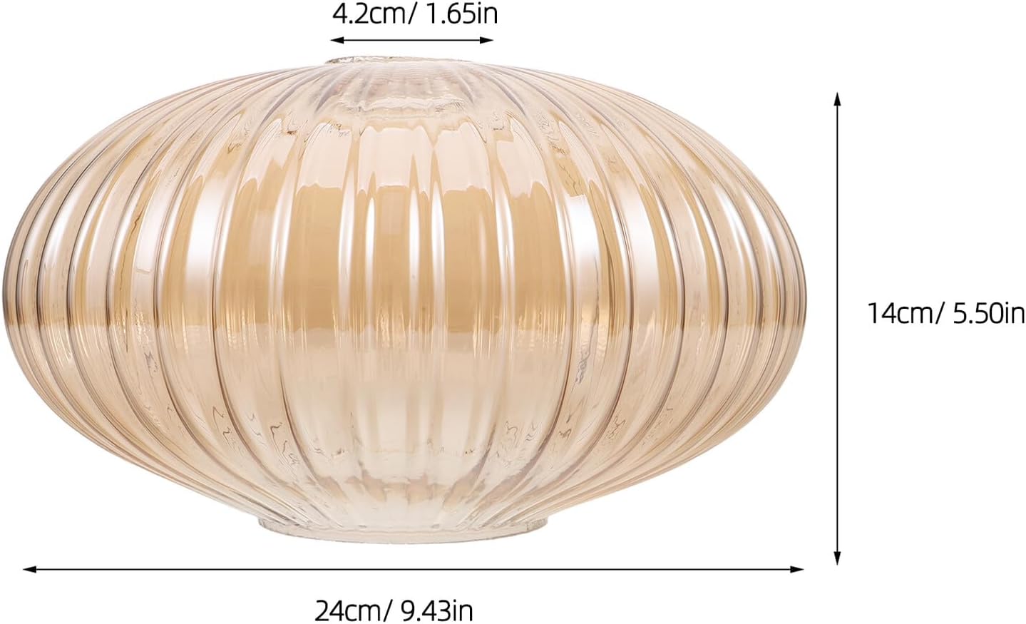 Owalny klosz ze szkła w kolorze bursztynowym, kolorowa szklana osłona lampy stołowej, ozdobny zamiennik klosza