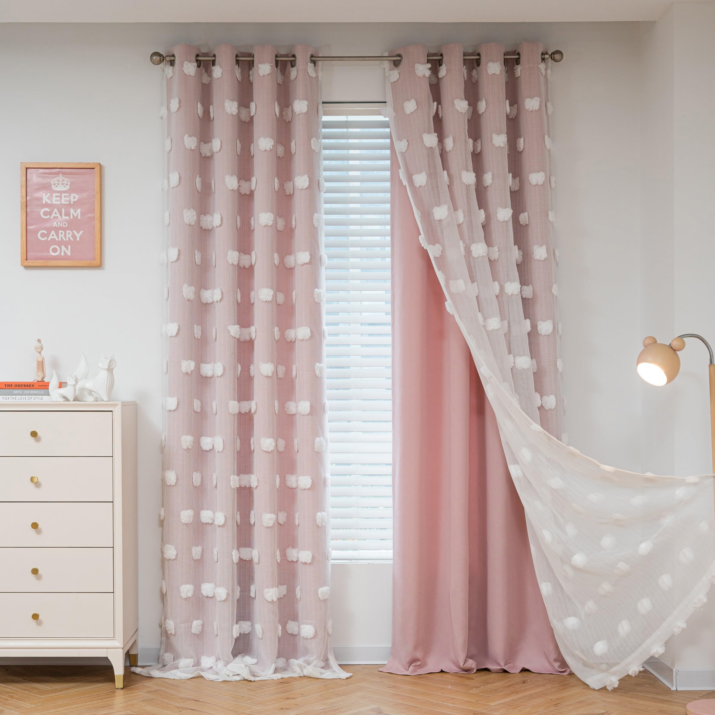 Roslynwood Tende Oscuranti In Velluto Riccio Rosa Pesca – 2 Pannelli 132x226 Cm, Con Tasca Per Asta, Isolamento Termico