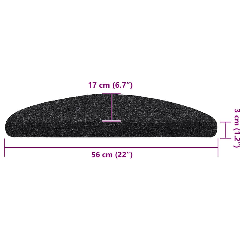 Tapis d'escalier auto-adhésifs 30 pcs noir 56x17x3 cm - 8