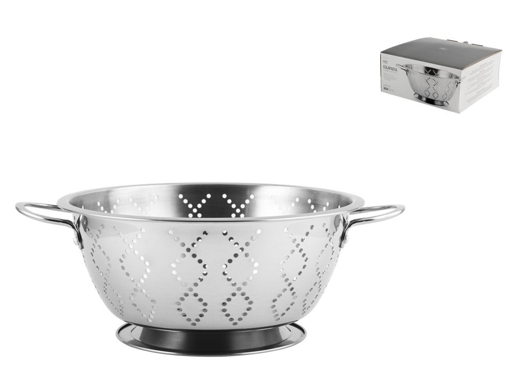 195Y240-Scolapasta in Acciaio INOX, 24 Cm, Con Base