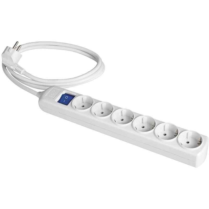 Prolongateur 6 prises bipolaires 16A 250V avec obturateur + interrupteur SOLERA 8016IL - 2