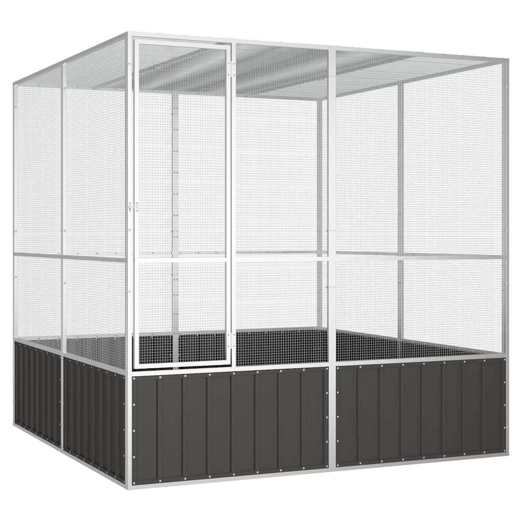 Vidaxl  Jaula Pájaros Acero Galvanizado Antracita 213,5X217,5X211,5 Cm Gris , Leroy Merlin
