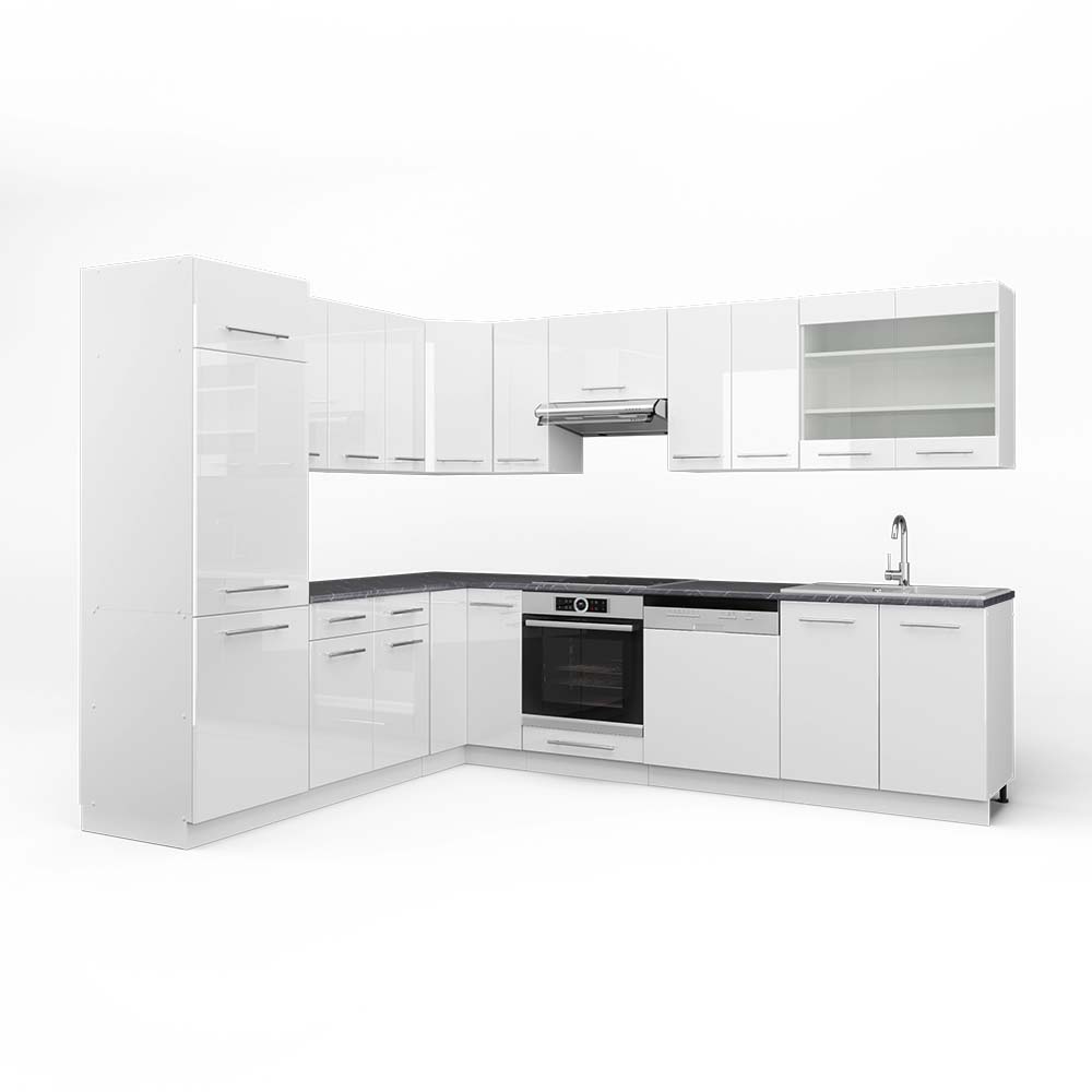 Cuisine en angle Fame-Line 190x46cm sans PT Vert et or campagne/anthracite Vicco - Maison
