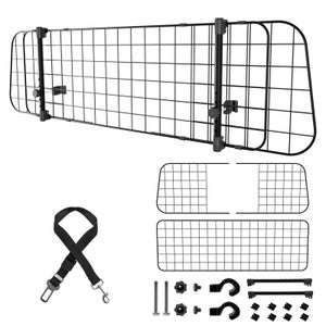 Filet De Séparation Voiture Pour Chien 116x76 Cm – Grille Universelle Avec Corde Réglable Et Crochets, Pour SUV Et Berlines