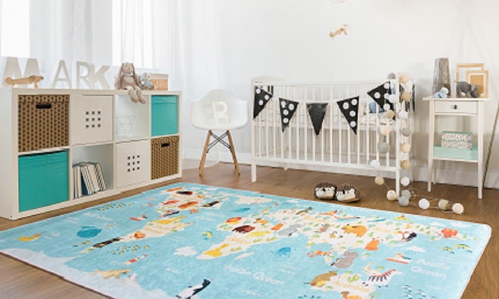 Tapis Enfant Monde Bleu - 80x150cm - 6