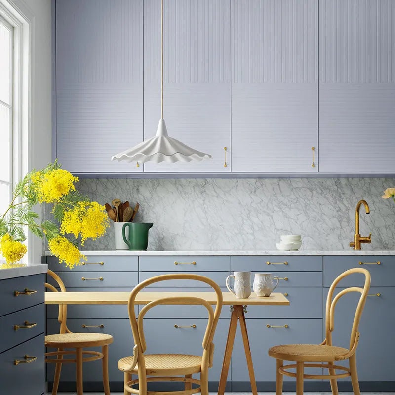 Nowoczesny żyrandol w stylu francuskim z plisowanym liściem lotosu bez żarówki + dwumetrowy przewód do zawieszania, żarówka 220 V E27 - 5