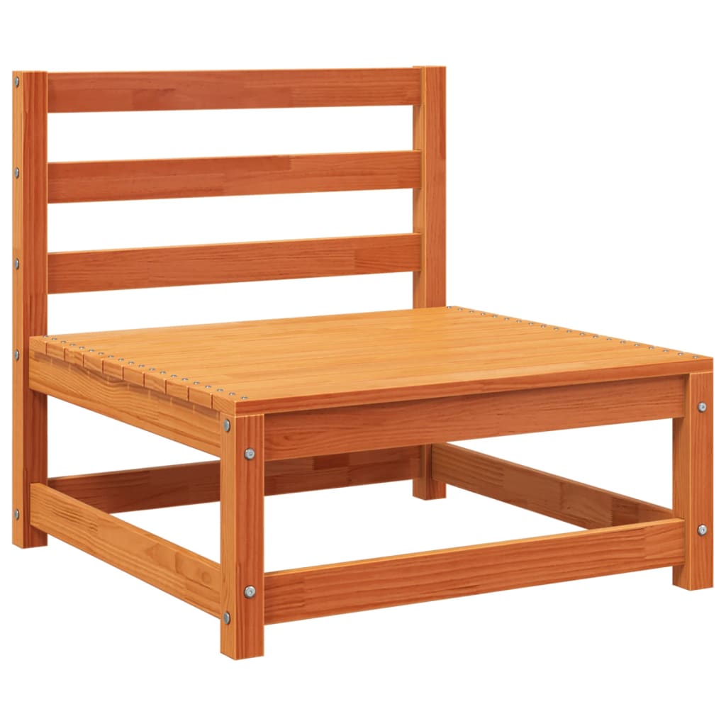 Maison Exclusive - Canapé de jardin 2 places cire marron bois pin massif - 5