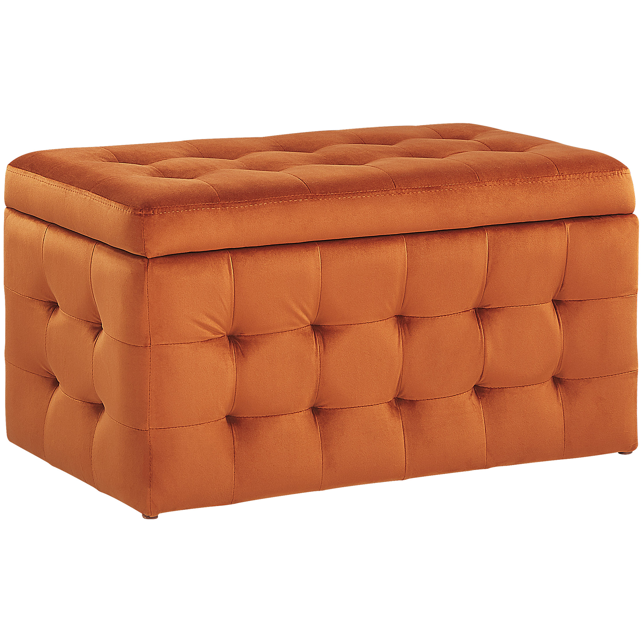 Beliani Otomana Con Almacenaje Michigan Terciopelo Naranja , Leroy Merlin