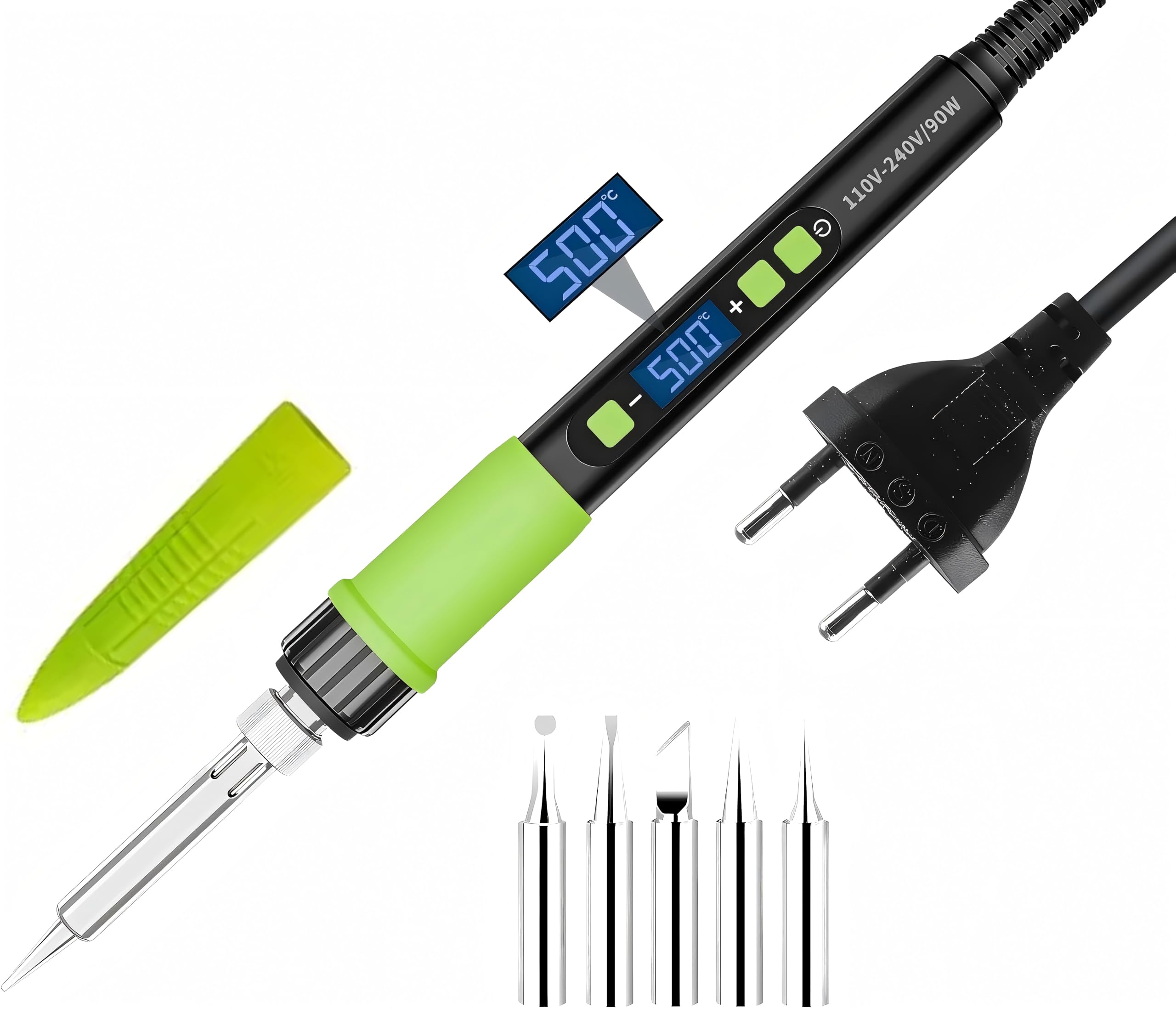 Kit Fer à Souder 60W Vanwoke – Température Réglable 200-480°C, 5 Pointes, ON/OFF, Pour Électronique Et Bricolage