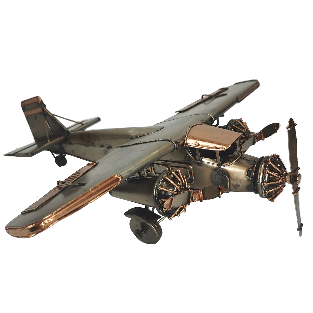 Origen home decor avion metal vehiculos | modelismo de aviación gris - 9x33x33cm
