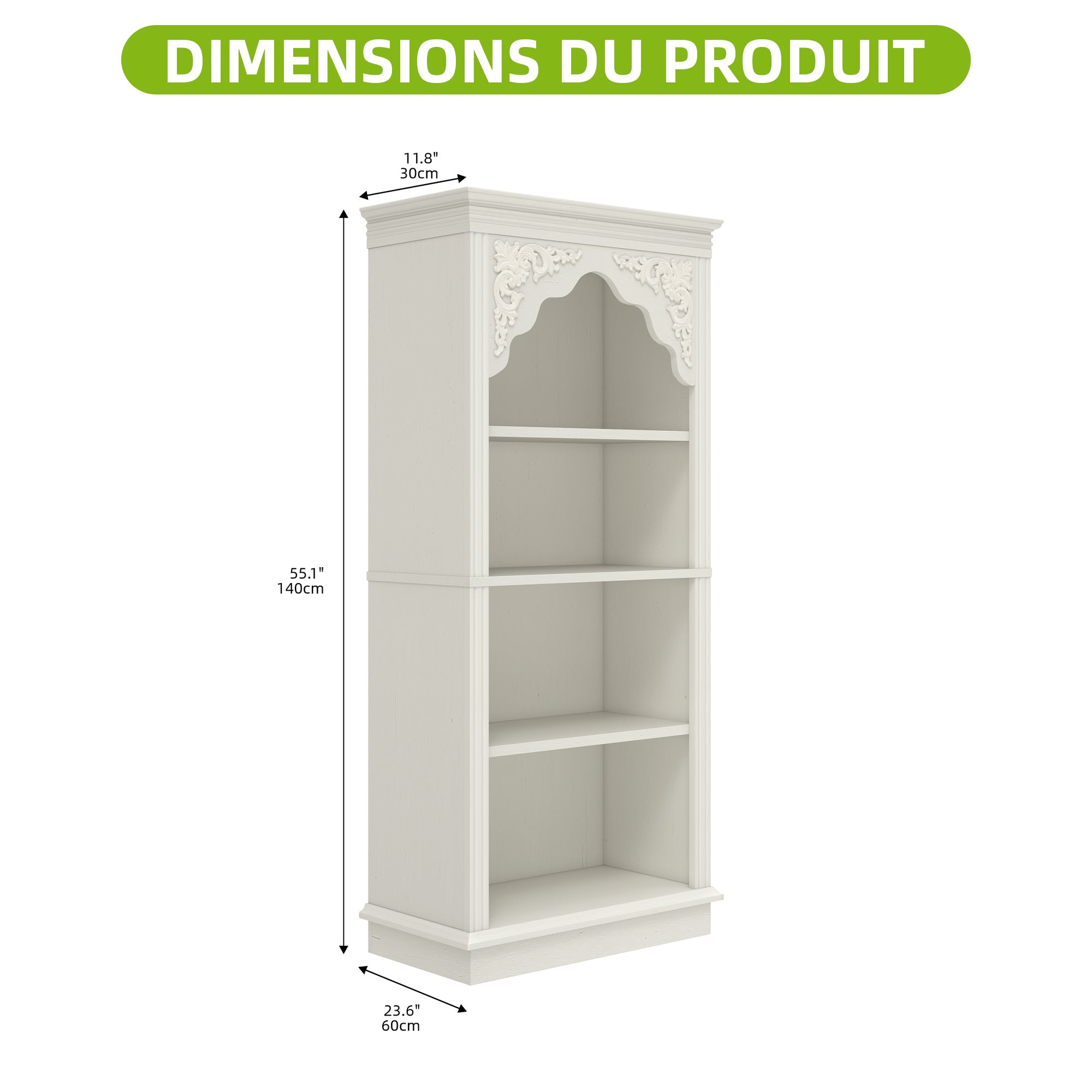 BALCONERA Bibliothèque à 4 Niveaux, Meuble de Rangement Cadre en Acier, pour Salon, Bureau,Chambre 60 x 40 x 140 cm - 7