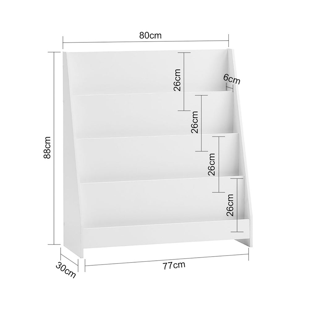 Bibliothèque pour Chambre enfant en MDF Blanc H. 88 x l. 80 x P. 30 cm - 3